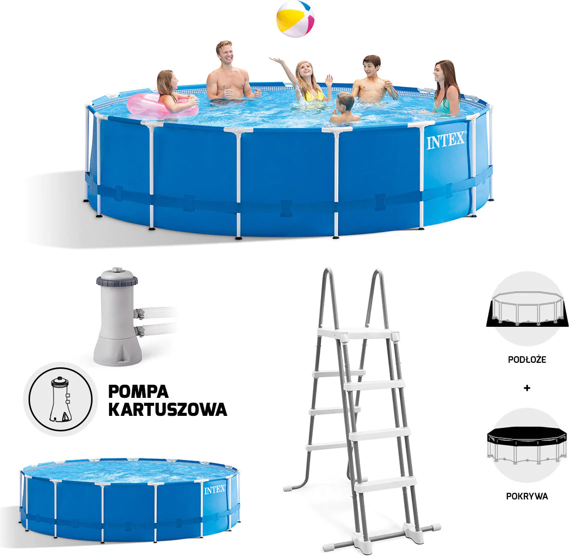 Basen stelażowy Metal Frame 457x122cm Intex