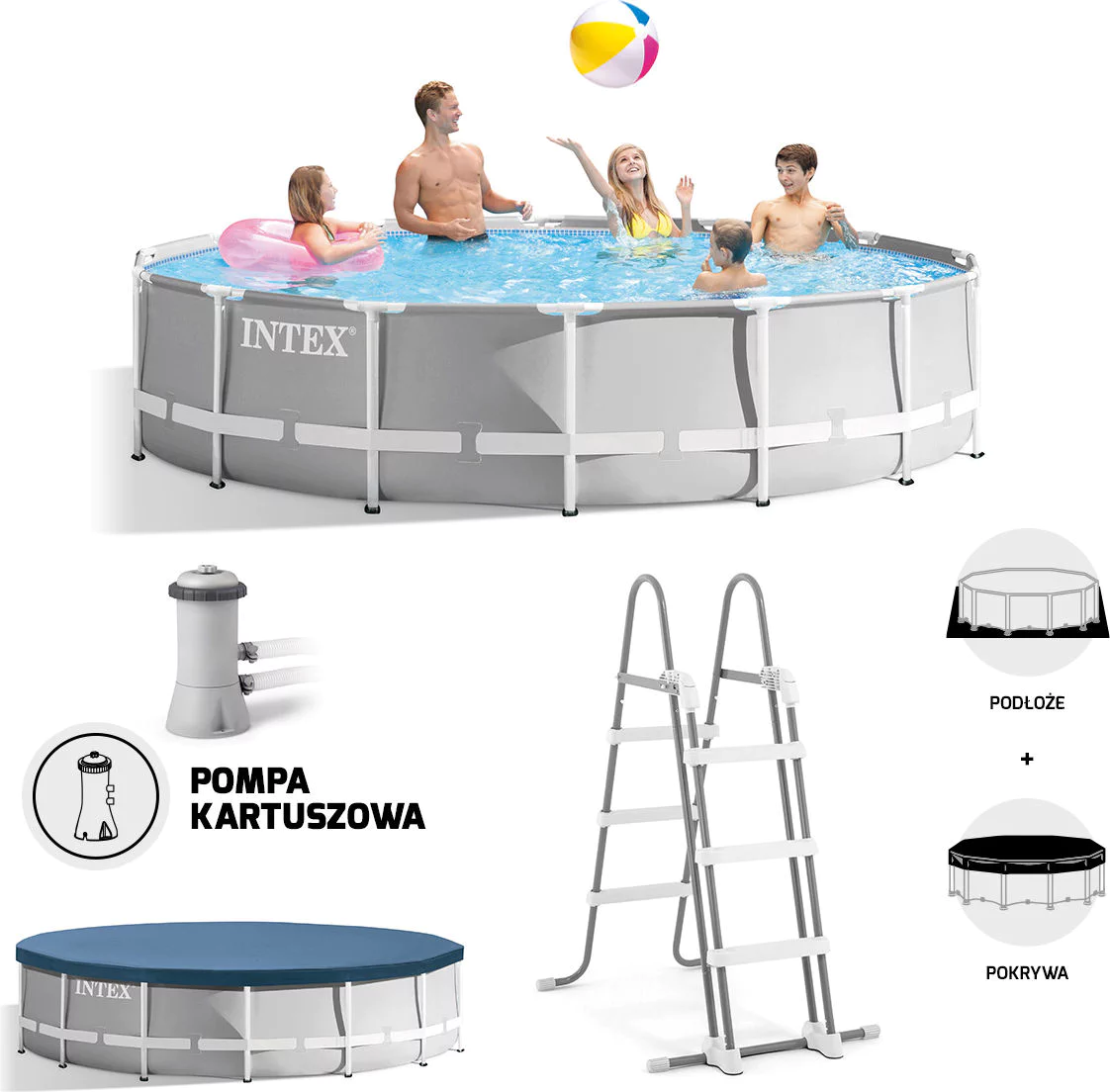 Basen stelażowy Prism Frame 427x107cm Intex