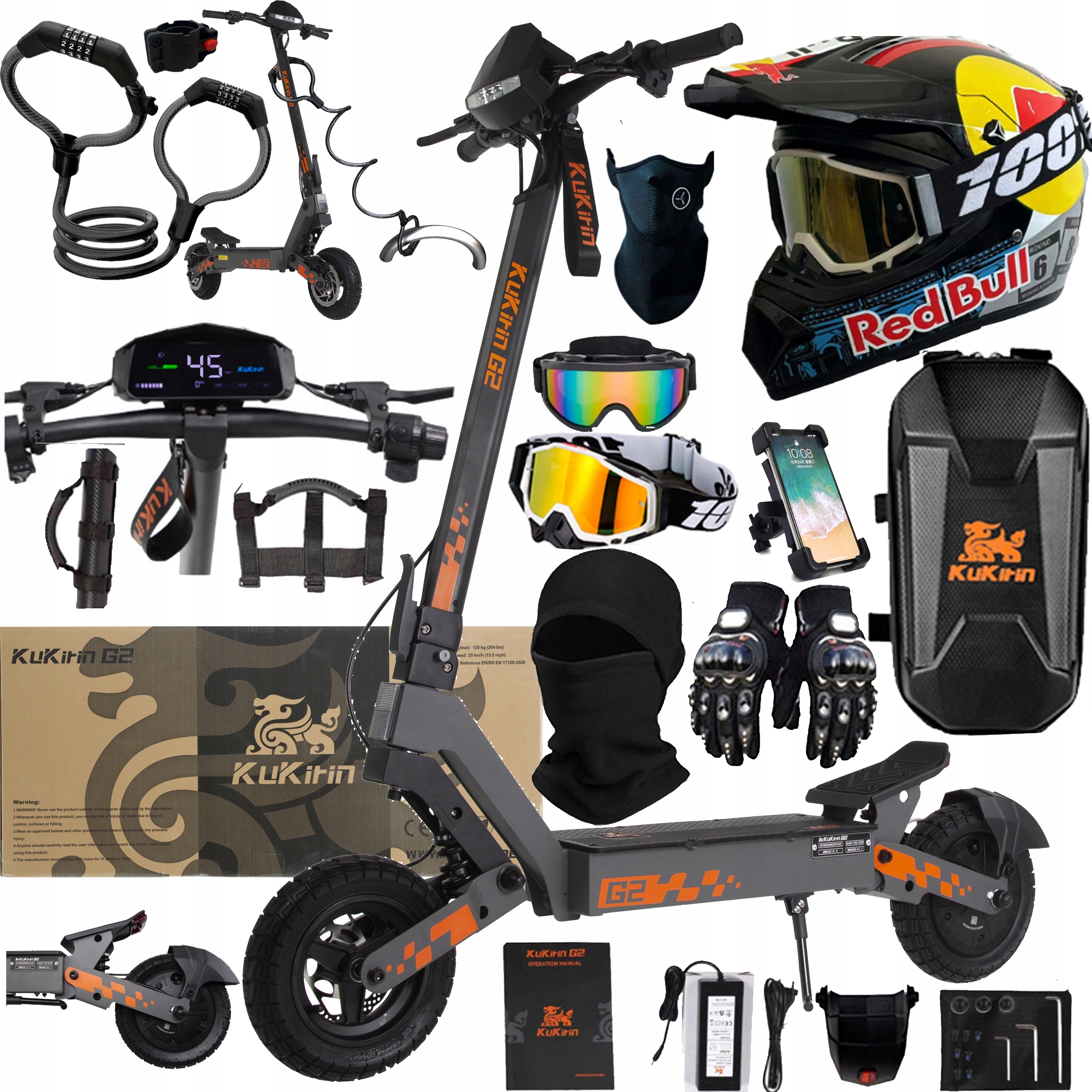 KuKirin G2 Składany Pojazd elektryczny 48V15AH 1200W 45KM/H 55KM +