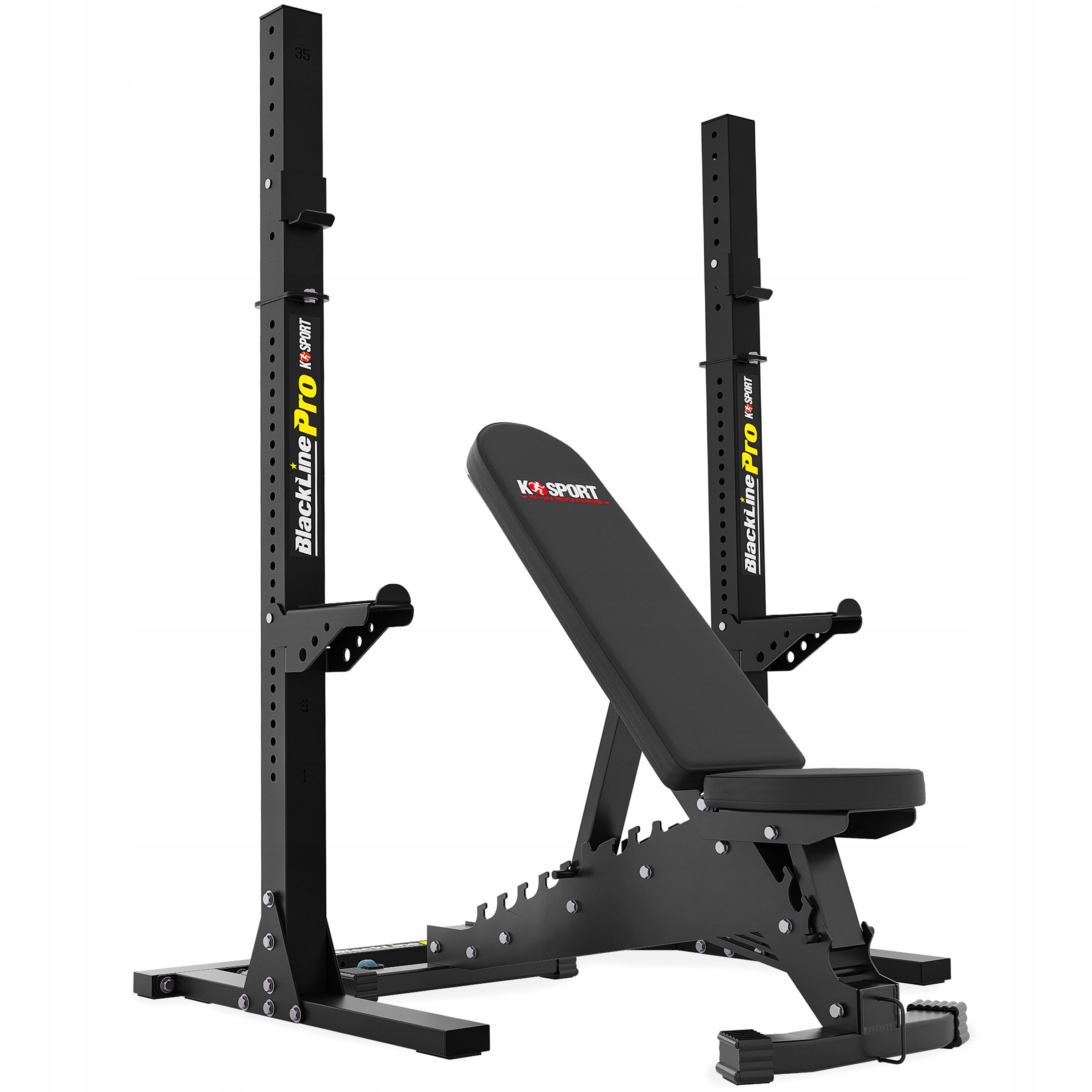 PÓŁPROFESJONALNY Zestaw ŁAWKA + RACK Stojaki do ćwiczeń KSG006
