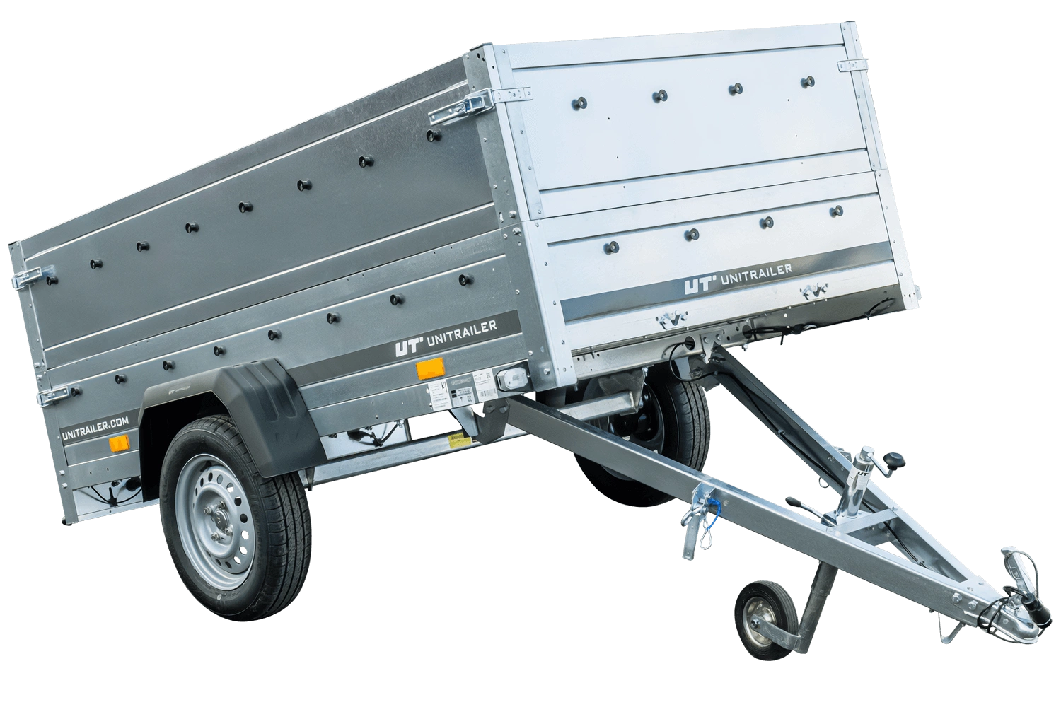 Przyczepka jednoosiowa 230x125 UNITRAILER GARDEN 230 KIPP z burtami BIS