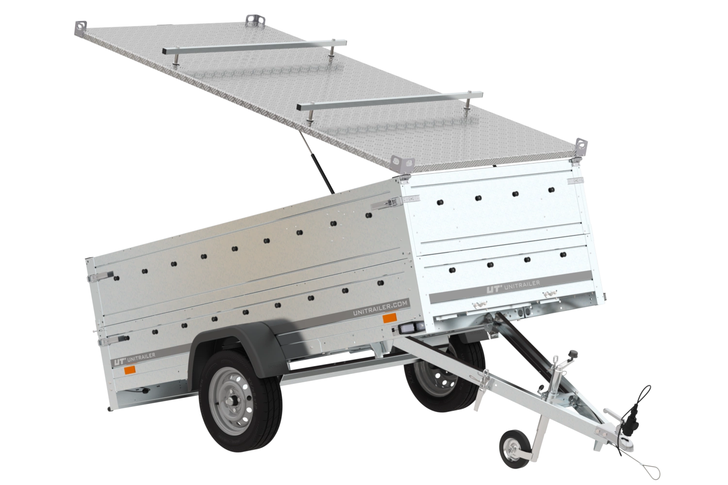 Przyczepka jednoosiowa 264x125 UNITRAILER GARDEN 264 KIPP z burtami BIS