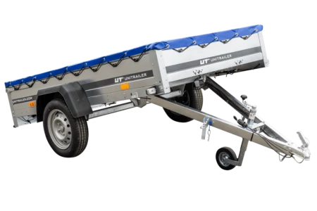 Przyczepka lekka 230x125 UNITRAILER GARDEN 230 KIPP z pokrowcem niebieskim