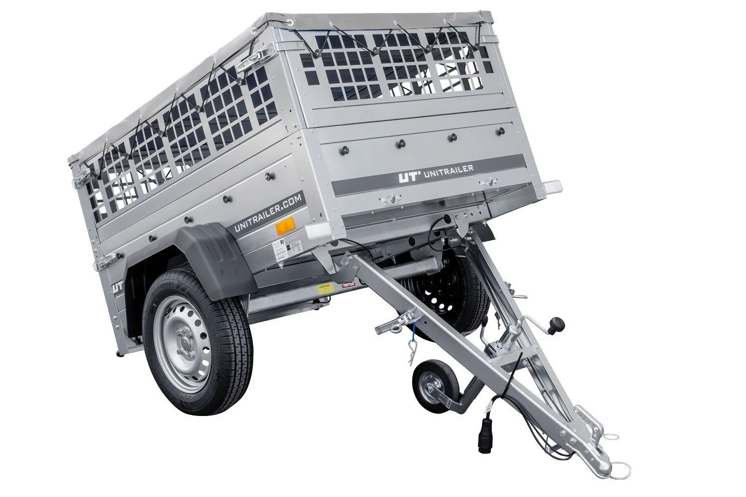 Przyczepka samochodowa 150x106 UNITRAILER GARDEN 150 KIPP z burtami siatkowymi
