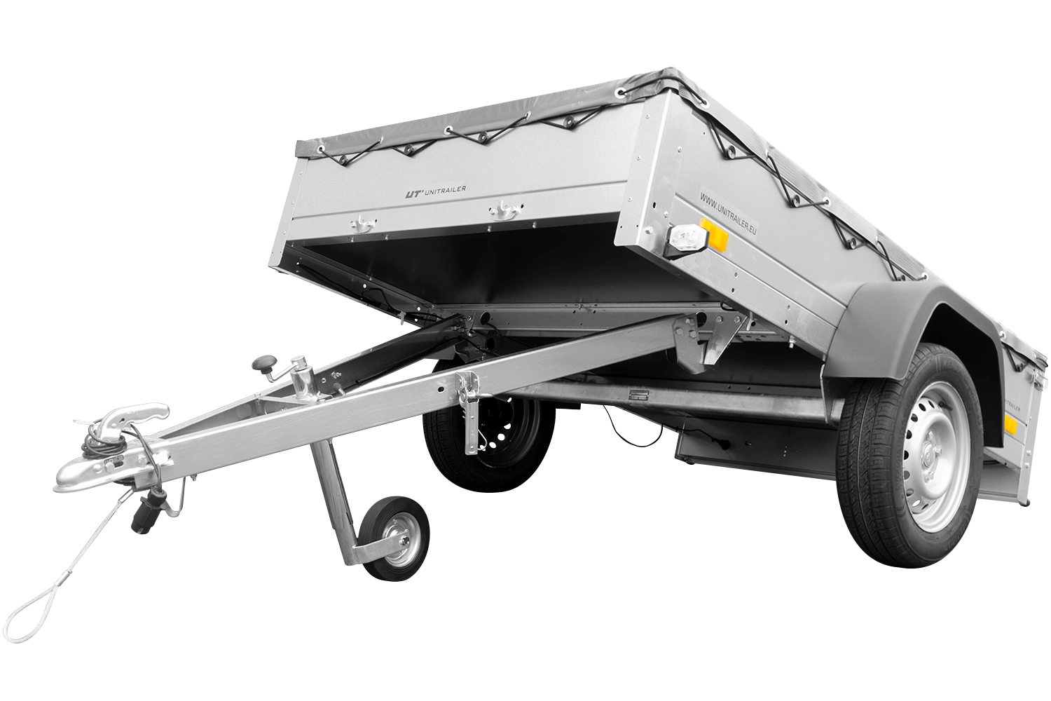 Przyczepka samochodowa 200x125 UNITRAILER GARDEN 201 KIPP ze stelażem H-0 i
