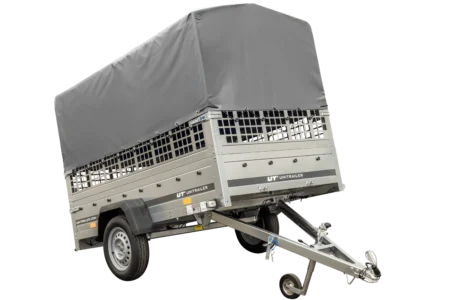 Przyczepka samochodowa 230x125 UNITRAILER GARDEN 230 KIPP z burtami siatkowymi, stelażem H-800