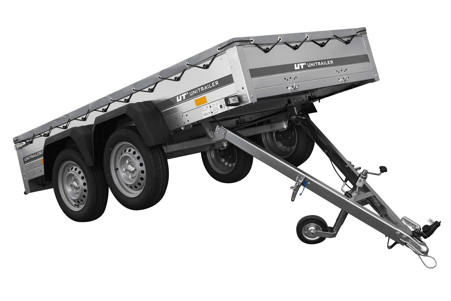 Przyczepka dwuosiowa 264x125 UNITRAILER GARDEN 264/2 KIPP ze stelażem H-0
