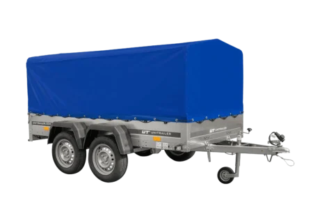 Przyczepka dwuosiowa 264x125 UNITRAILER GARDEN 264/2 KIPP ze stelażem H-800
