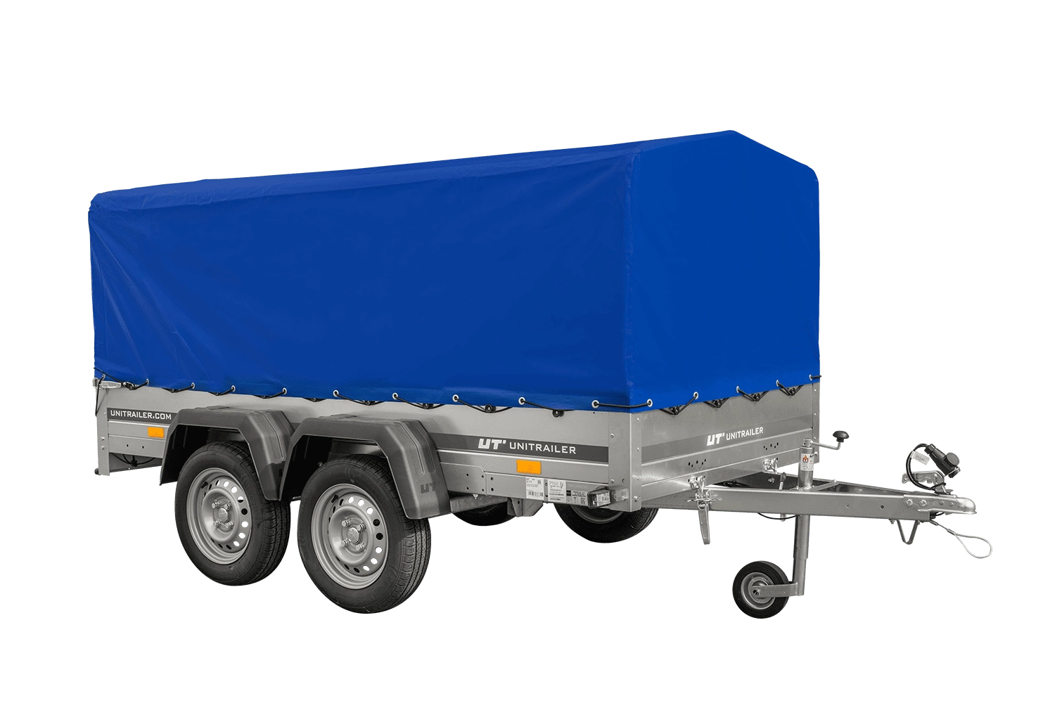 Przyczepka dwuosiowa 264x125 UNITRAILER GARDEN 264/2 KIPP ze stelażem H-800