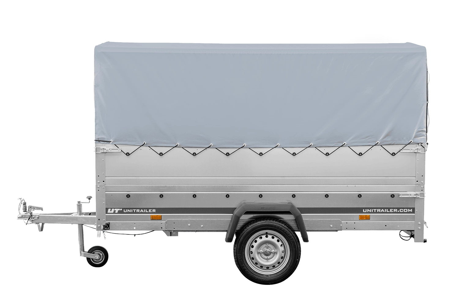 Przyczepka lekka 264x125 UNITRAILER GARDEN 264 KIPP z burtami BIS, stelażem H-800