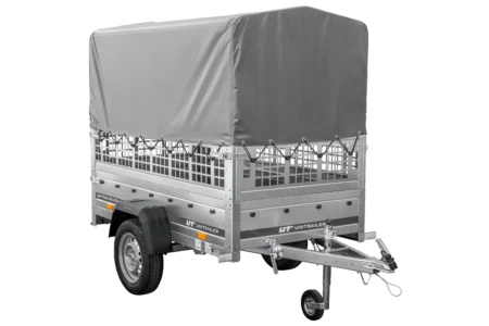 Przyczepka samochodowa 200x106 UNITRAILER GARDEN 200 KIPP z burtami siatkowymi, stelażem H-800