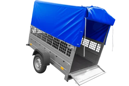 Przyczepka samochodowa 200x125 UNITRAILER GARDEN 201 KIPP z burtami siatkowymi, stelażem H-800